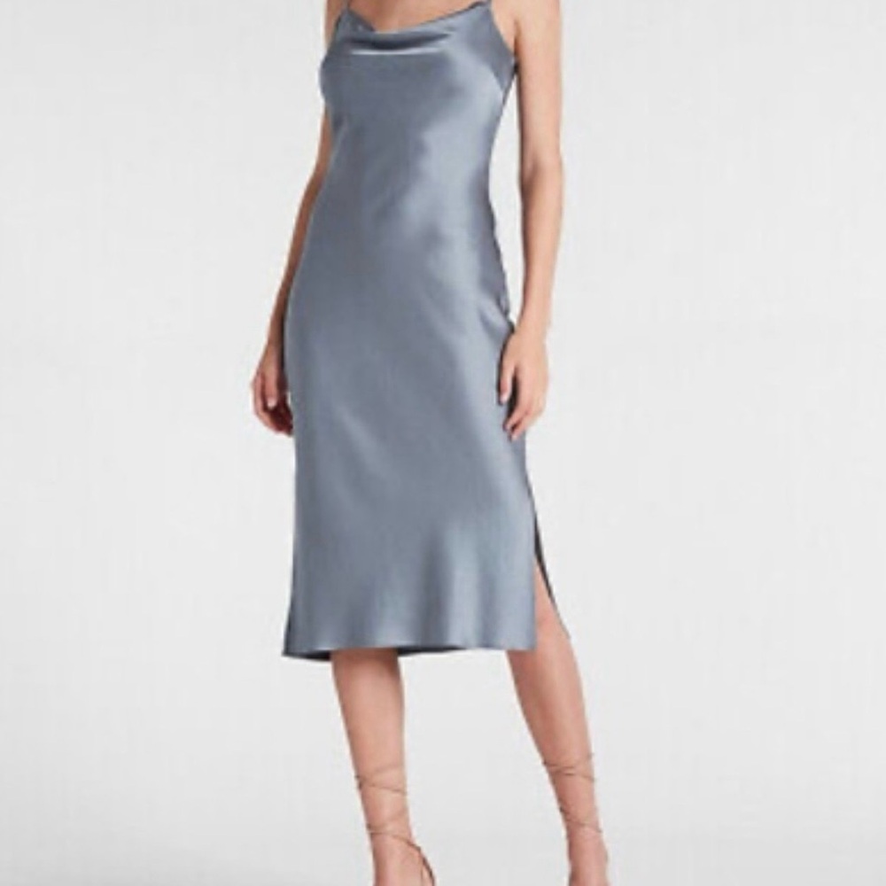 Elegant Silver Slip Dress